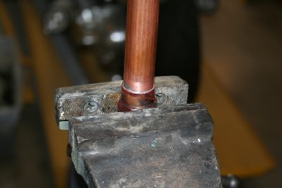 Measure, mark, cut and de-burr a 25&amp;quot; piece of 3/4&amp;quot; copper tube. Properly prepare and solder the fitting, washer and tube together. Ask if you don't know how.