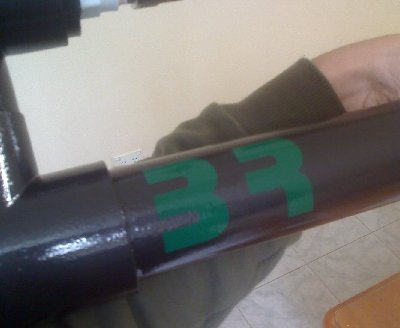 and my initials on the chamber