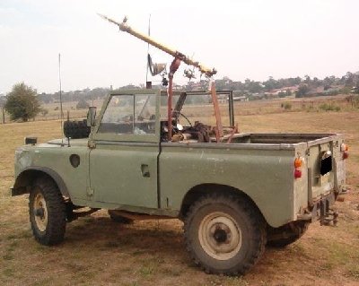 Mounted on landrover.