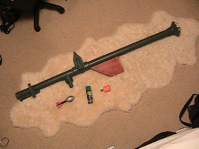 the bazooka. it is over 5 feet long so for an indoor picture i needed to turn the camera diagonally to fit it in the picture