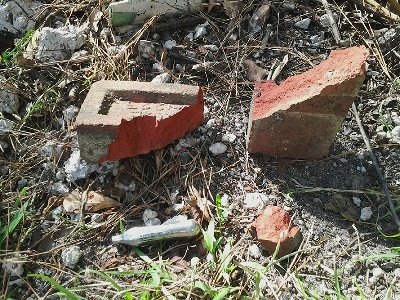 Third shot: a brick I found in my yard. This one actually deformed the co2 cartridge