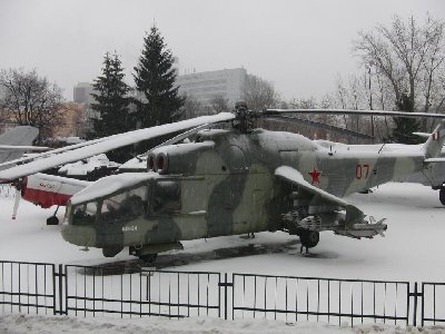 It was snowing so the outside exhibits couldn't be enjoyed fully, but still impressive.  Here's a Mi-24 Hind A gunship