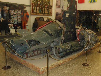 Part of the wreckage of Gary Powers' U-2 spyplane shot down over the USSR in 1960