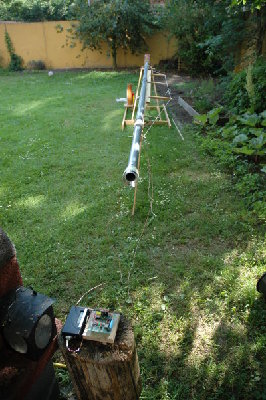 Coils in place around the barrel, and connected to mach meter.