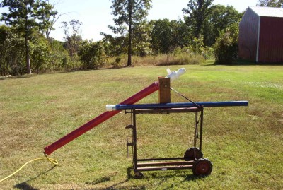 Even though the valve is a 2&amp;quot; manual ,I open it by gripping it with both hands and  very quickly. It doesn't go whoosh . it  goes pow. The cart is used mainly for welding but doubles as a cannon cart. It could use some painting.