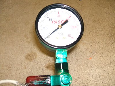 My mix guage, protected by a ball valve.