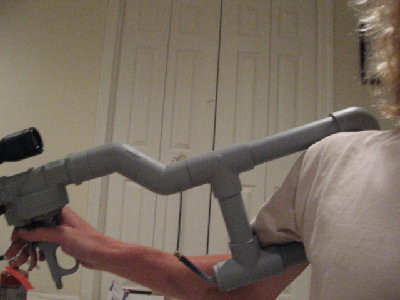 This is how i hold the cannon. sure, its kinda awkward but its 10000X better than resting it on the rear of the stock.