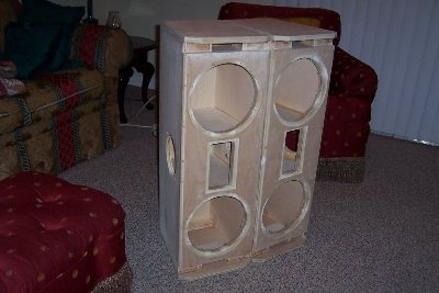 Built my own concert mains speaker set, use for PA and DJ work. Here they are ready to coat and add speaker drivers.